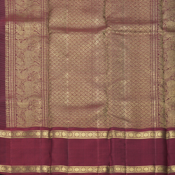 Hayagrivas Handloom Rama Blue Kanjivaram Silk Saree with Araku Maroon Border KBFL372I1-1-BF372-SBS