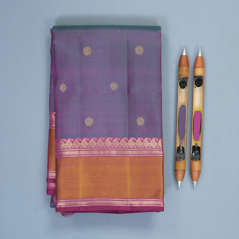Hayagrivas Handloom Mayilkazhuthu Kanjivaram Silk Saree with Honey Mustard Border KBFL377I1-1-BF377-SBS