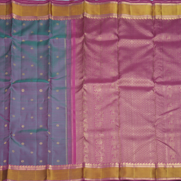 Hayagrivas Handloom Mayilkazhuthu Kanjivaram Silk Saree with Honey Mustard Border KBFL377I1-1-BF377-SBS