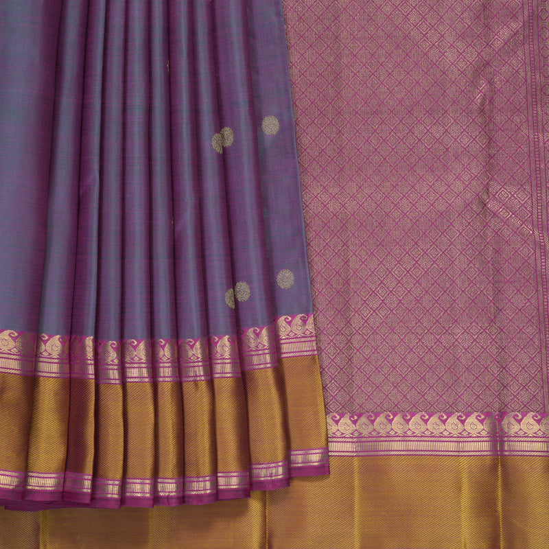 Hayagrivas Handloom Mayilkazhuthu Kanjivaram Silk Saree with Honey Mustard Border KBFL377I1-1-BF377-SBS