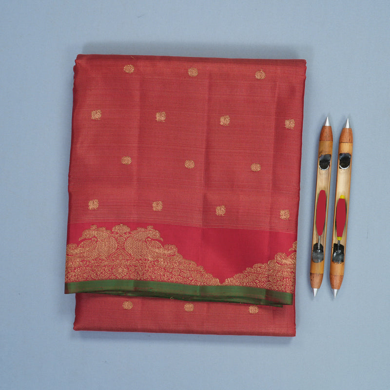 Hayagrivas Handloom Maroon Ten Yards Silk Saree KBFL379I1-1-BF379-SBS