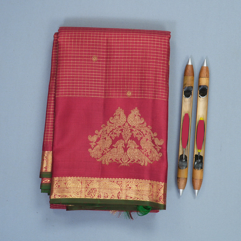 Hayagrivas Handloom Maroon Kanjivaram Silk Saree KBFL381I1-1-BF381-SBS