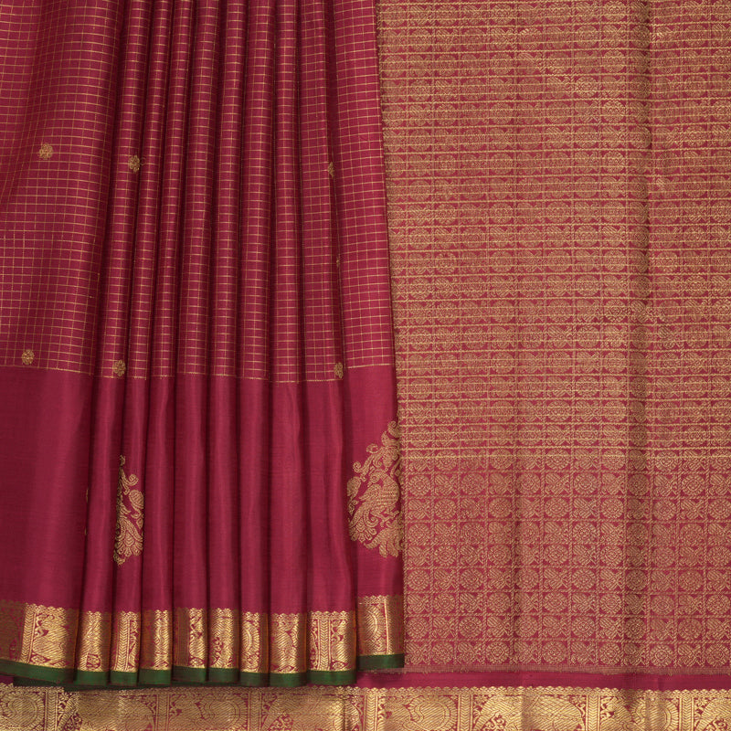 Hayagrivas Handloom Maroon Kanjivaram Silk Saree KBFL381I1-1-BF381-SBS