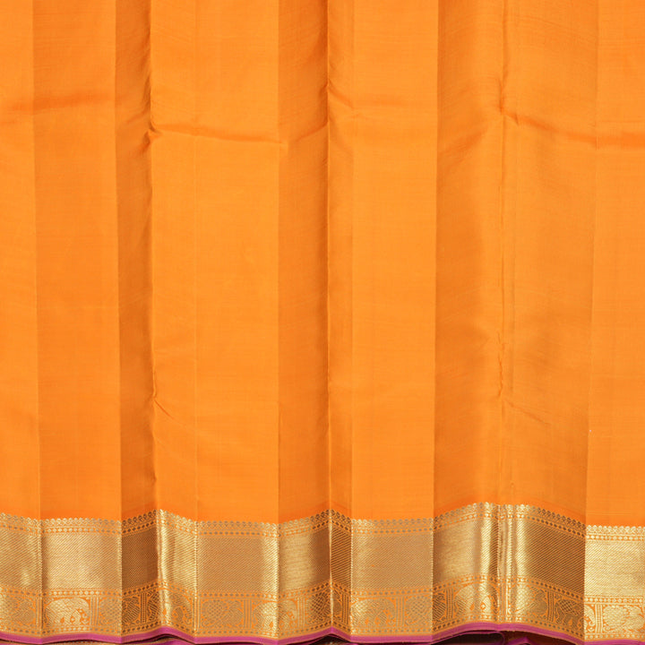 Hayagrivas Handloom Sandal Kanjivaram Silk Saree with Orange Border KBFL382I1-1-BF382-SBS