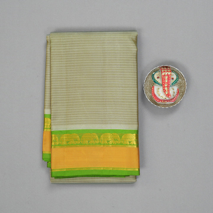 Hayagrivas Handloom Light Elaichi Green Kanjivaram Silk Saree KSBE101B1-12