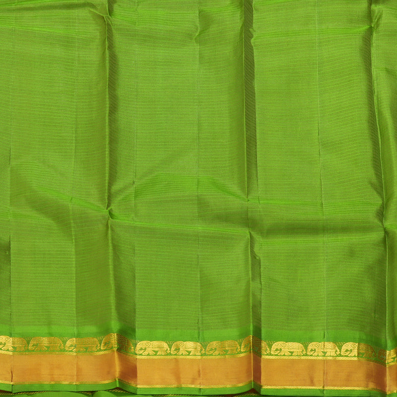 Hayagrivas Handloom Light Elaichi Green Kanjivaram Silk Saree KSBE101B1-12