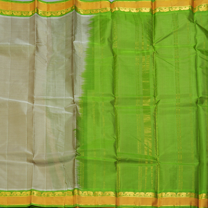 Hayagrivas Handloom Light Elaichi Green Kanjivaram Silk Saree KSBE101B1-12