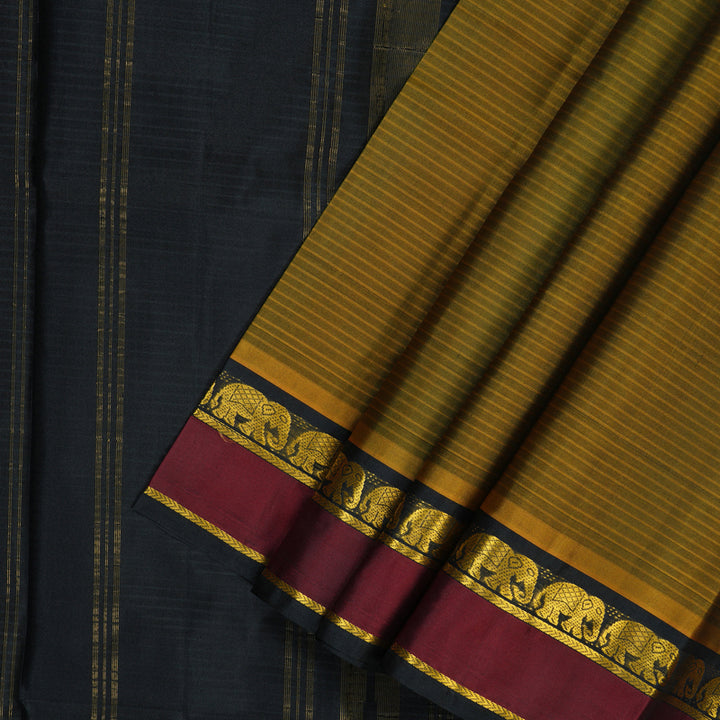 Hayagrivas Handloom Honey Mustard Kanjivaram Silk Saree KSBE101B1-2