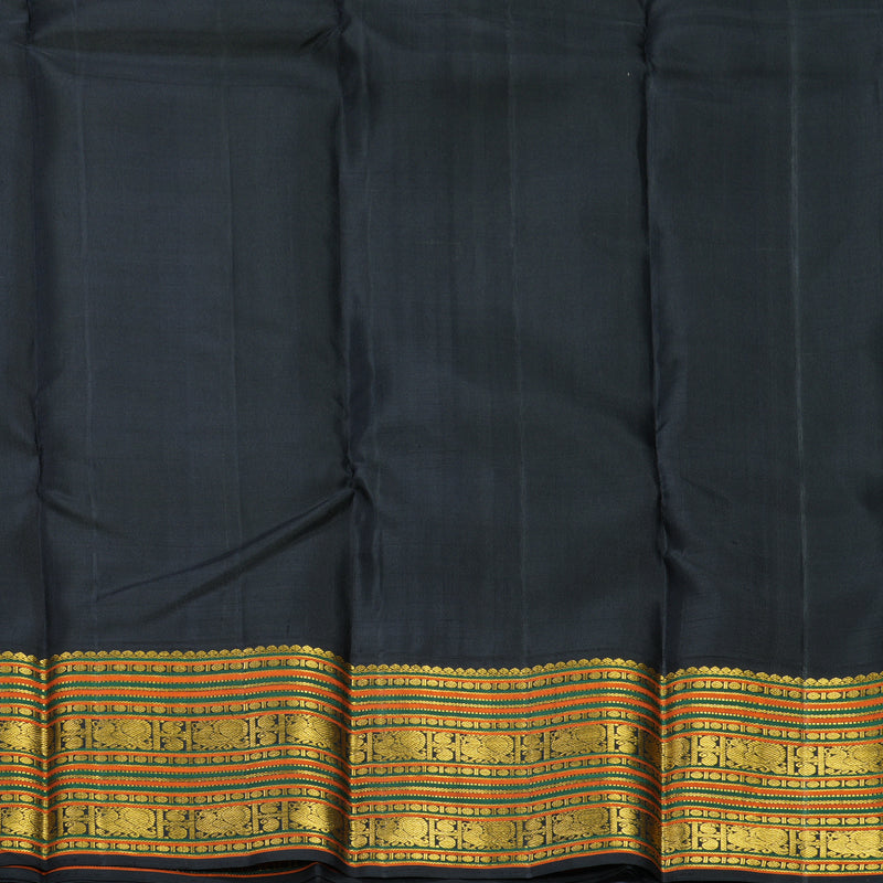 Hayagrivas Handloom Pista Green Kanjivaram Silk Saree with Black Border KSBE102B7-2