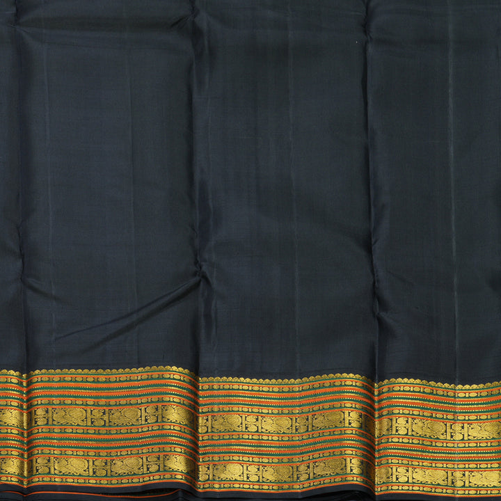 Hayagrivas Handloom Pista Green Kanjivaram Silk Saree with Black Border KSBE102B7-2
