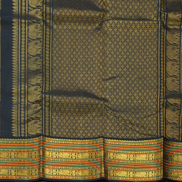 Hayagrivas Handloom Pista Green Kanjivaram Silk Saree with Black Border KSBE102B7-2