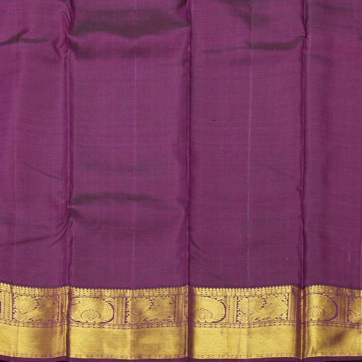 Hayagrivas Handloom Bright Teal Kanjivaram Silk Saree with Violet Border KSBE102B8-8