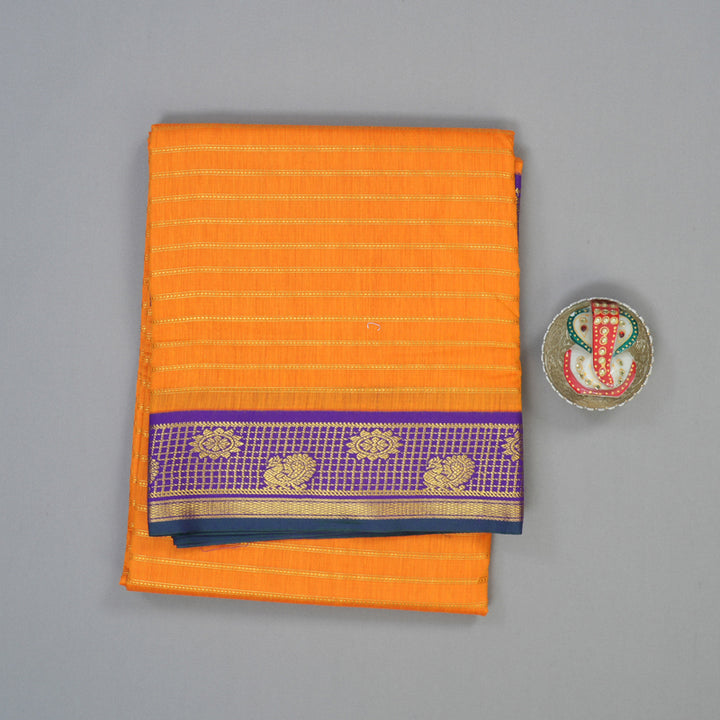 Hayagrivas Mambazham Orange Ten Yards Semi Silk Saree KSBE106B20-1