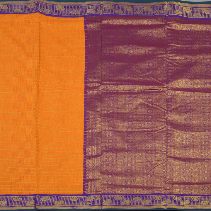 Hayagrivas Mambazham Orange Ten Yards Semi Silk Saree KSBE106B20-1