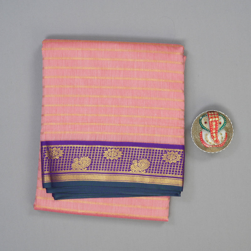 Hayagrivas Baby Pink Ten Yards Semi Silk Saree KSBE106B20-7