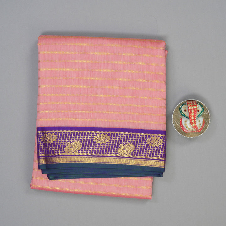 Hayagrivas Baby Pink Ten Yards Semi Silk Saree KSBE106B20-7