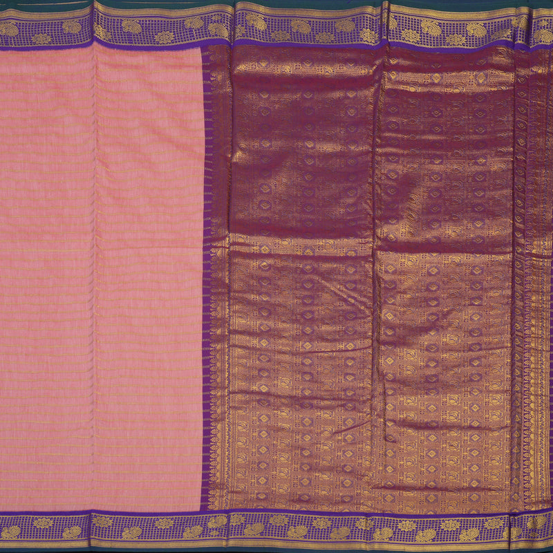 Hayagrivas Baby Pink Ten Yards Semi Silk Saree KSBE106B20-7
