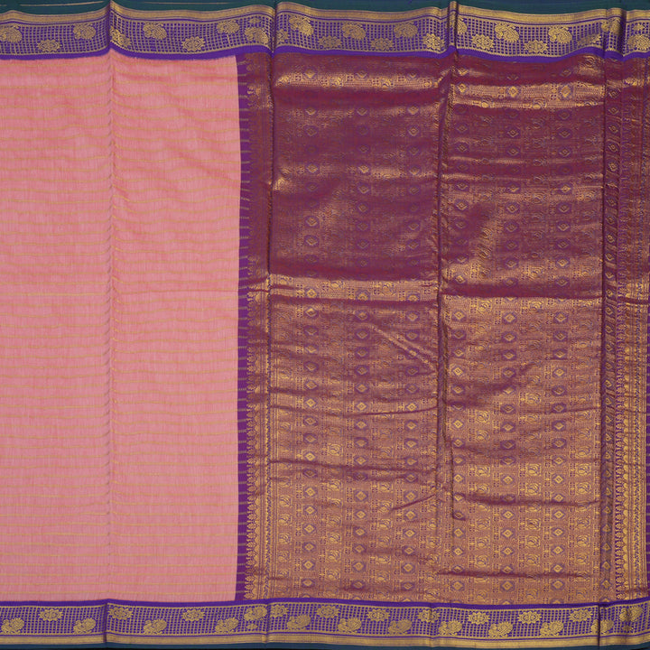 Hayagrivas Baby Pink Ten Yards Semi Silk Saree KSBE106B20-7