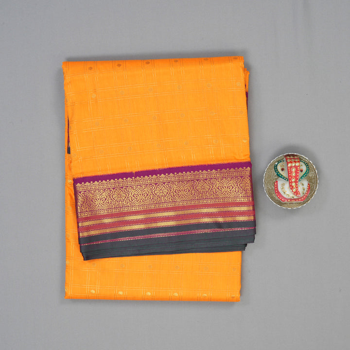 Hayagrivas Mambazham Orange Ten Yards Semi Silk Saree KSBE106B23-5
