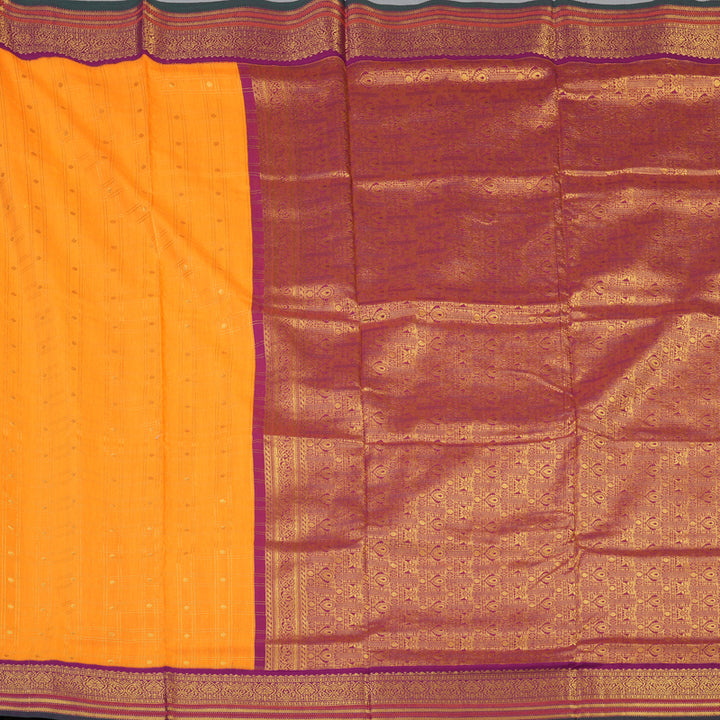 Hayagrivas Mambazham Orange Ten Yards Semi Silk Saree KSBE106B23-5
