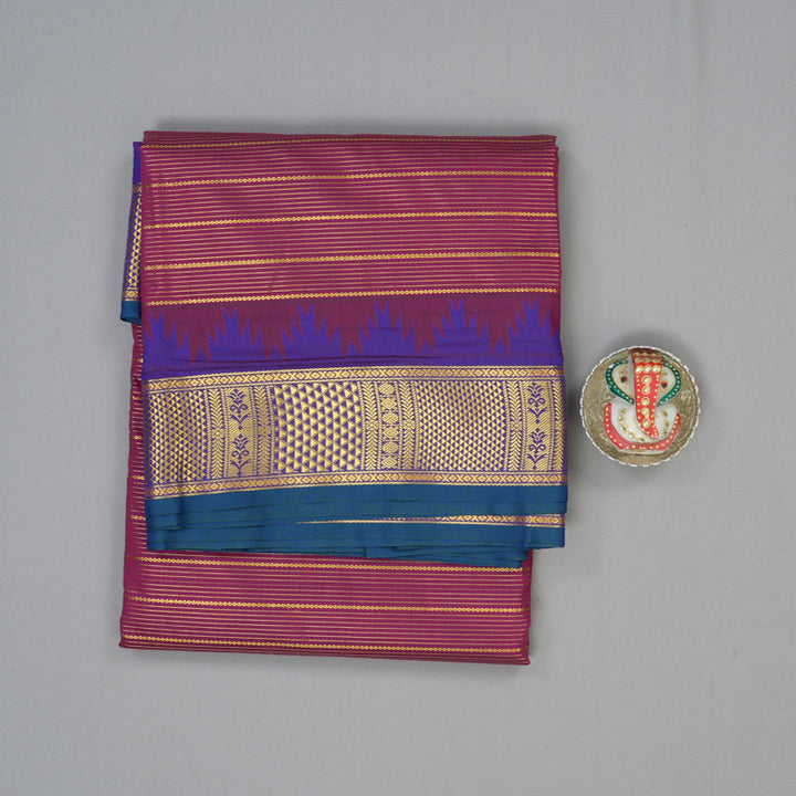 Hayagrivas Deep Pink Ten Yards Semi Silk Saree KSBE106B24-1