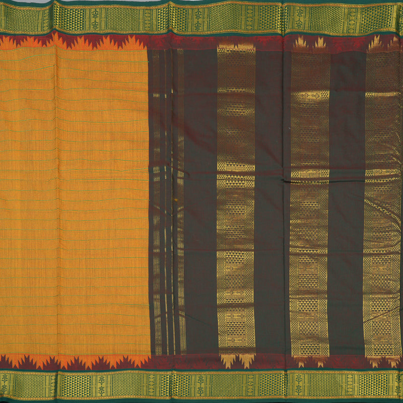 Hayagrivas Turmeric Yellow Ten Yards Semi Silk Saree KSBE106B24-5