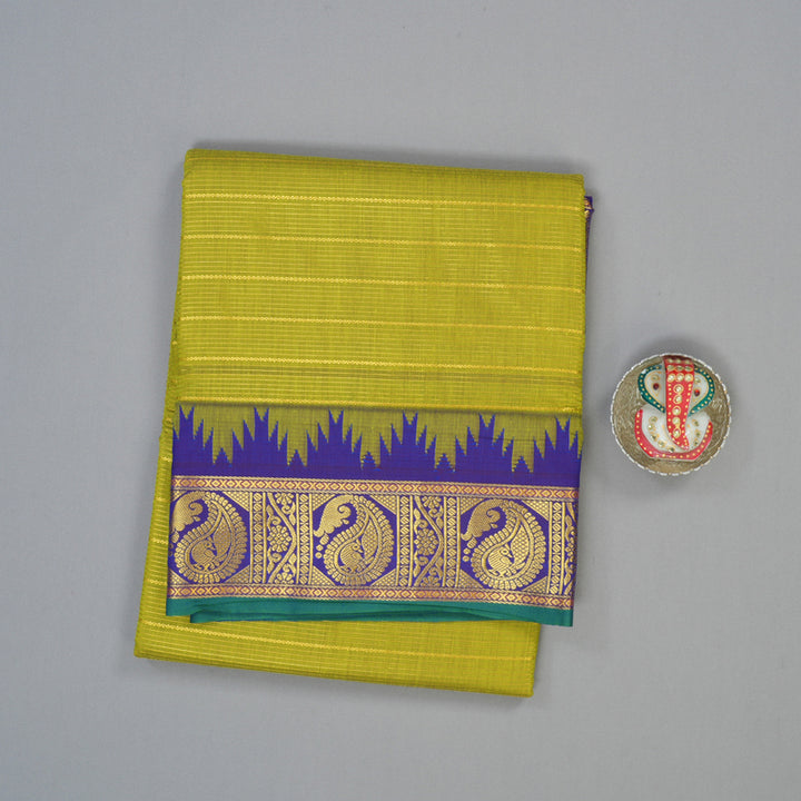 Hayagrivas Pista Green Ten Yards Semi Silk Saree KSBE106B24-6