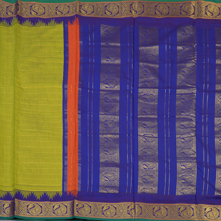 Hayagrivas Pista Green Ten Yards Semi Silk Saree KSBE106B24-6