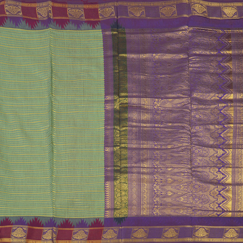Hayagrivas Pastel Green Ten Yards Semi Silk Saree KSBE106B28-4