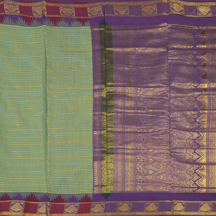 Hayagrivas Pastel Green Ten Yards Semi Silk Saree KSBE106B28-4
