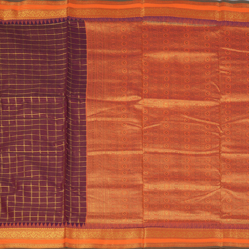 Hayagrivas Burgundy Ten Yards Semi Silk Saree KSBE106B30-3