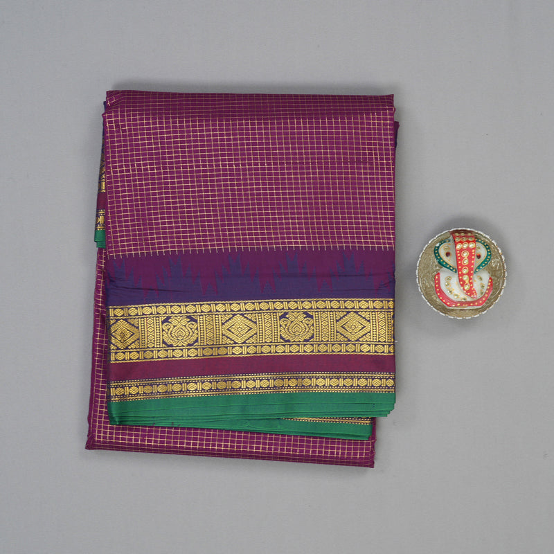 Hayagrivas Vadamalli Purple Ten Yards Semi Silk Saree KSBE1063B1-3