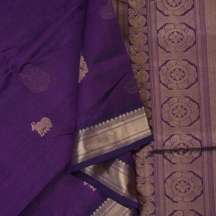 Hayagrivas Purple Kanchi Silk Cotton Saree KSBE107B10-2