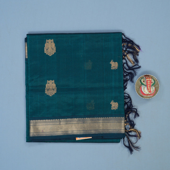 Hayagrivas Rama Blue Kanchi Silk Cotton Saree KSBE107B10-3