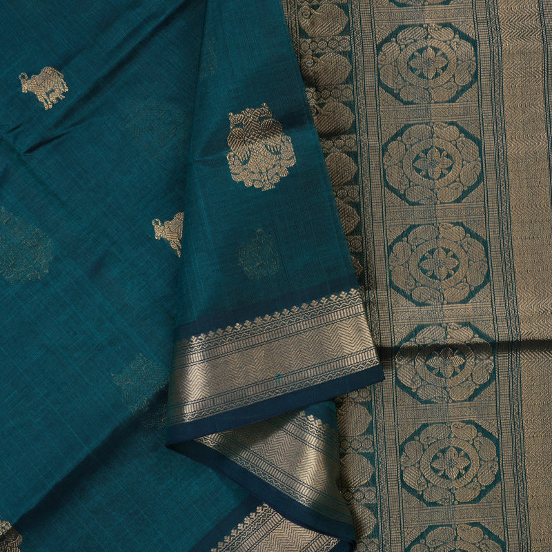 Hayagrivas Rama Blue Kanchi Silk Cotton Saree KSBE107B10-3