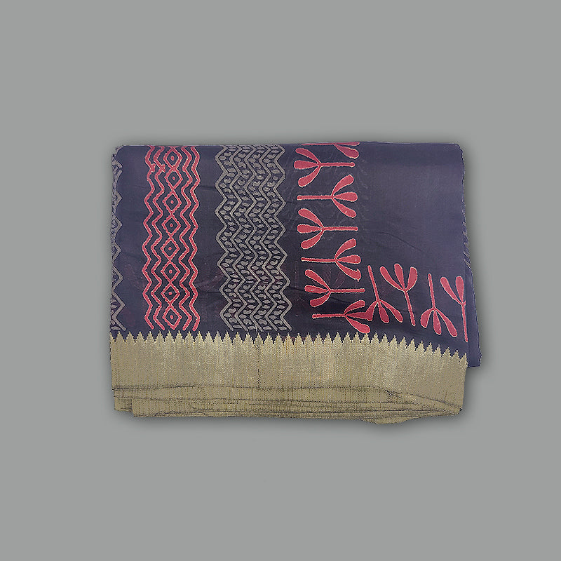 Hayagrivas Black Pure Chanderi Cotton Saree KSBE107B7-12