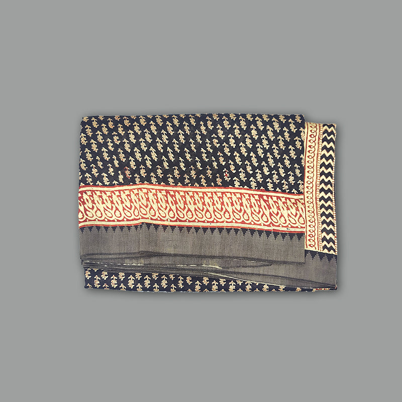 Hayagrivas Black Pure Chanderi Cotton Saree KSBE107B7-16