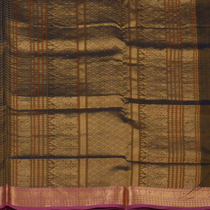 Hayagrivas Mehandi Green Kanchi Silk Cotton Saree KSBE107B8-2