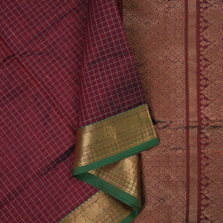 Hayagrivas Maroon Kanchi Silk Cotton Saree KSBE107B8-4