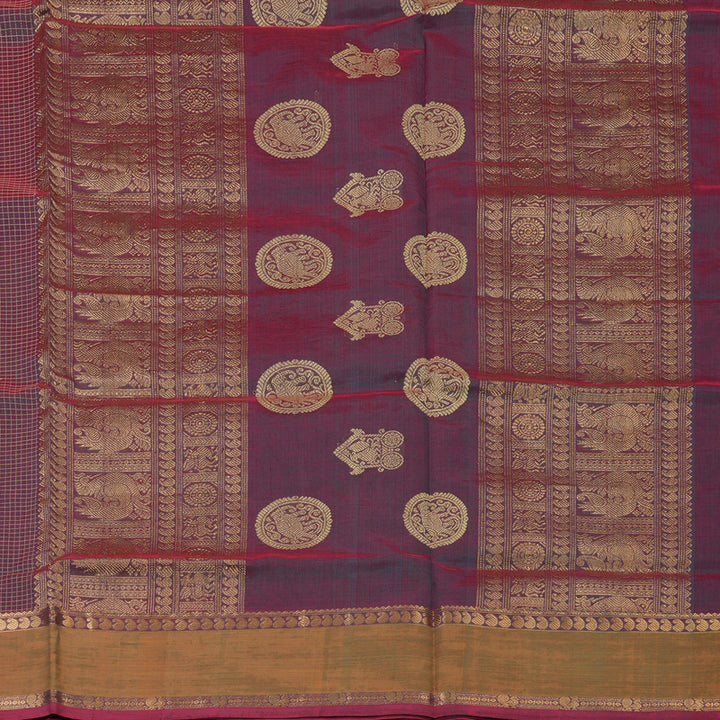 Hayagrivas Dual Tone (Pink & Blue) Kanchi Silk Cotton Saree KSBE107B9-1