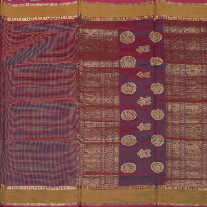 Hayagrivas Dual Tone (Pink & Blue) Kanchi Silk Cotton Saree KSBE107B9-1
