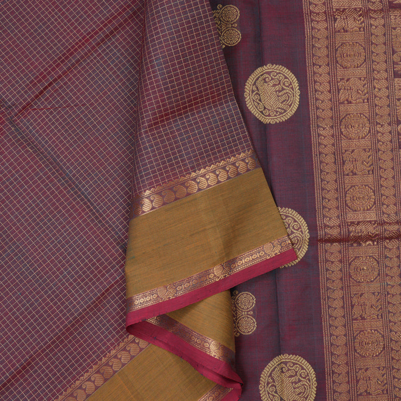 Hayagrivas Dual Tone (Pink & Blue) Kanchi Silk Cotton Saree KSBE107B9-1