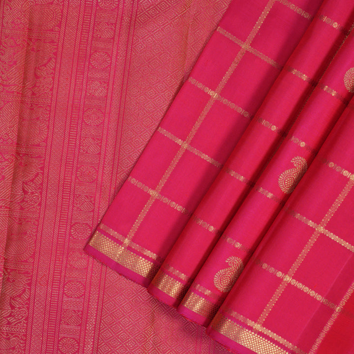 Hayagrivas Handloom Pink Kanjivaram Silk Saree KSBE109C2-1