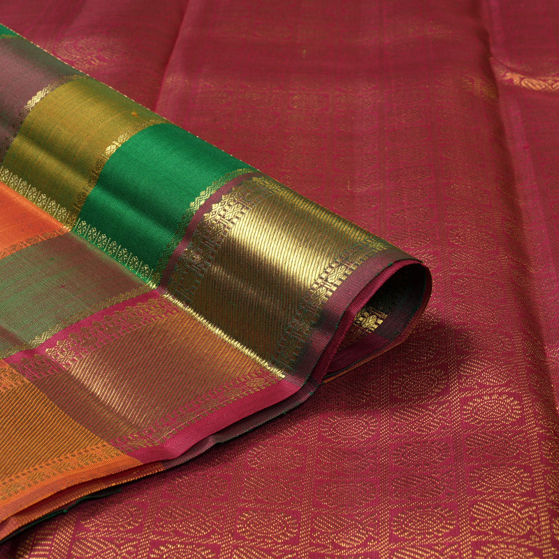 Hayagrivas Handloom Multicolour Checks Kanjivaram Silk Saree KSBE109C4-1