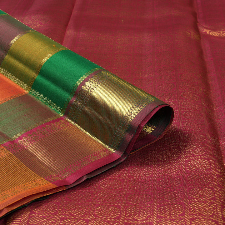 Hayagrivas Handloom Multicolour Checks Kanjivaram Silk Saree KSBE109C4-1