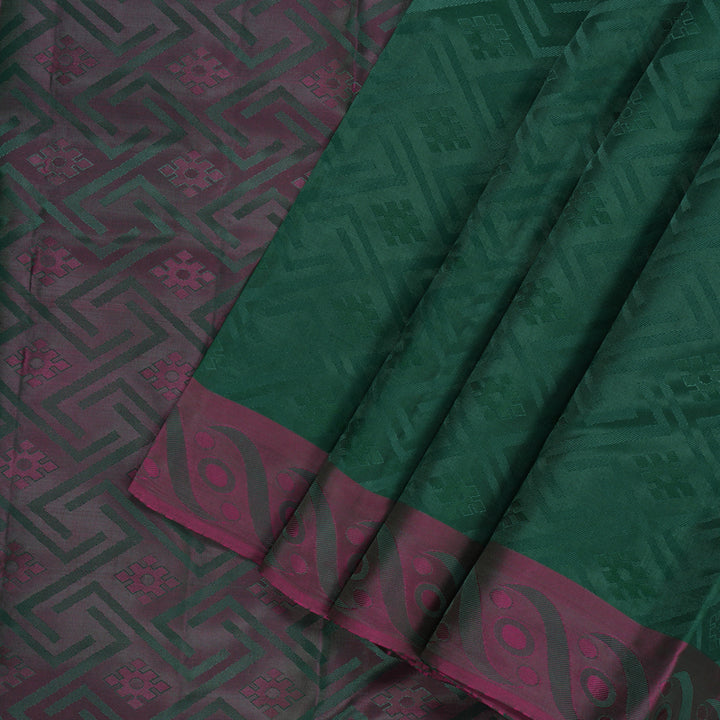 Hayagrivas Handloom Bottle Green Kanjivaram Silk Saree KSBE112C1-30