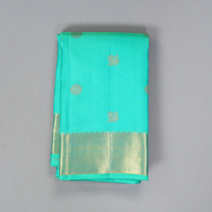 Hayagrivas Handloom Aqua Green Kanjivaram Silk Saree KSBE114C1-1