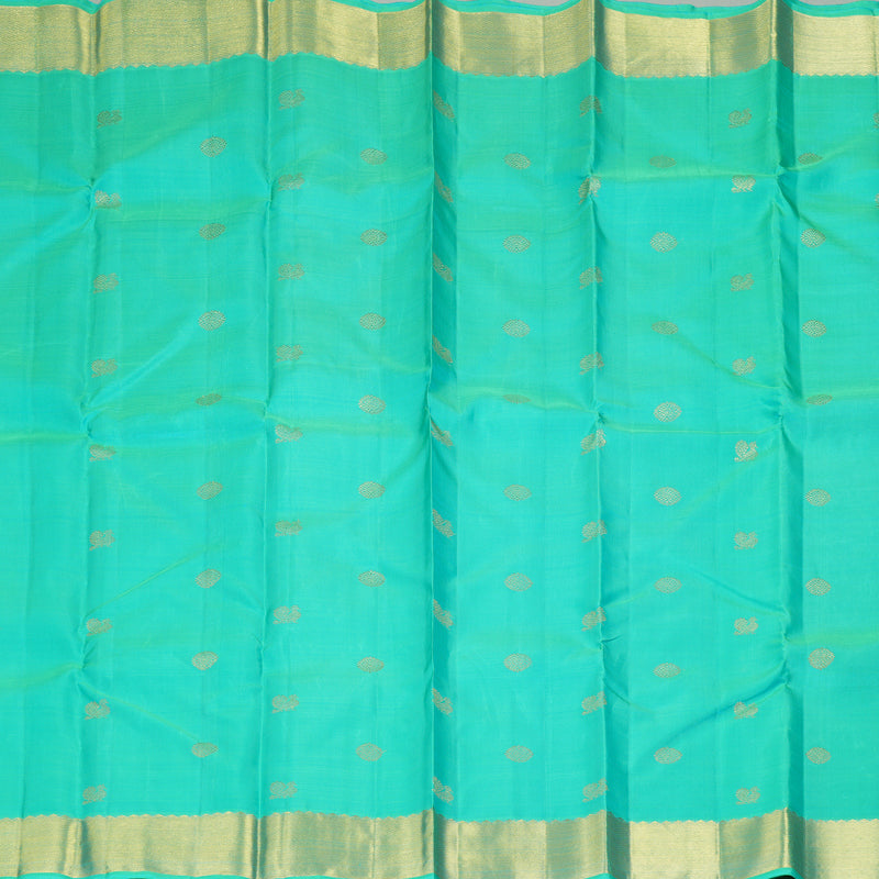 Hayagrivas Handloom Aqua Green Kanjivaram Silk Saree KSBE114C1-1