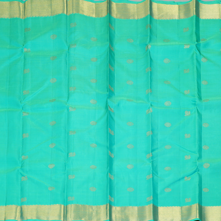 Hayagrivas Handloom Aqua Green Kanjivaram Silk Saree KSBE114C1-1