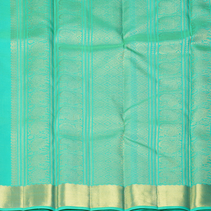 Hayagrivas Handloom Aqua Green Kanjivaram Silk Saree KSBE114C1-1